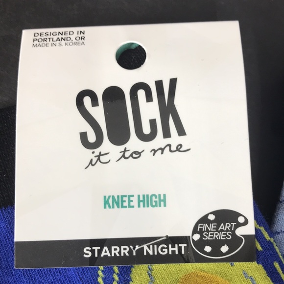NWT Sock It To Me knee high socks Fine Art Series Vincent Van Gogh Starry Night - Picture 6 of 13